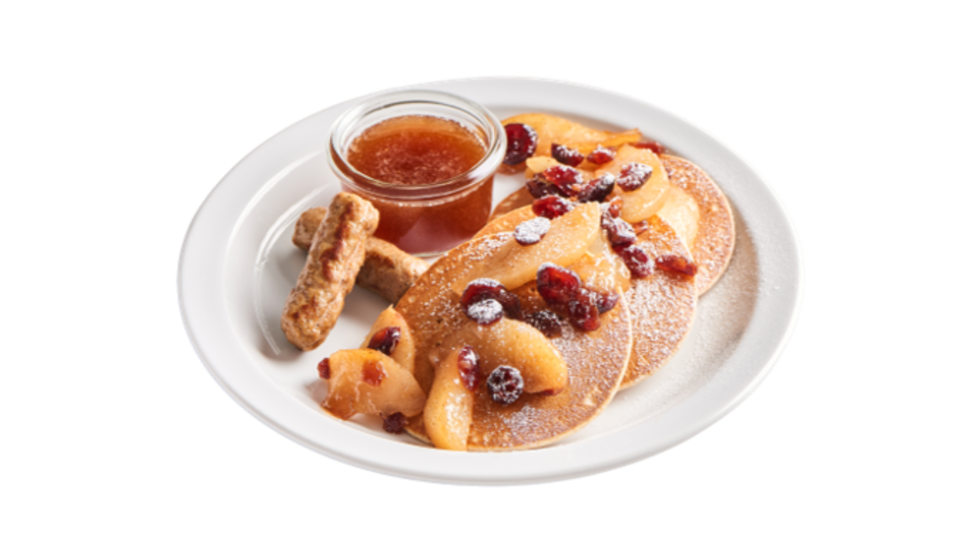 Plate with breakfast pancakes